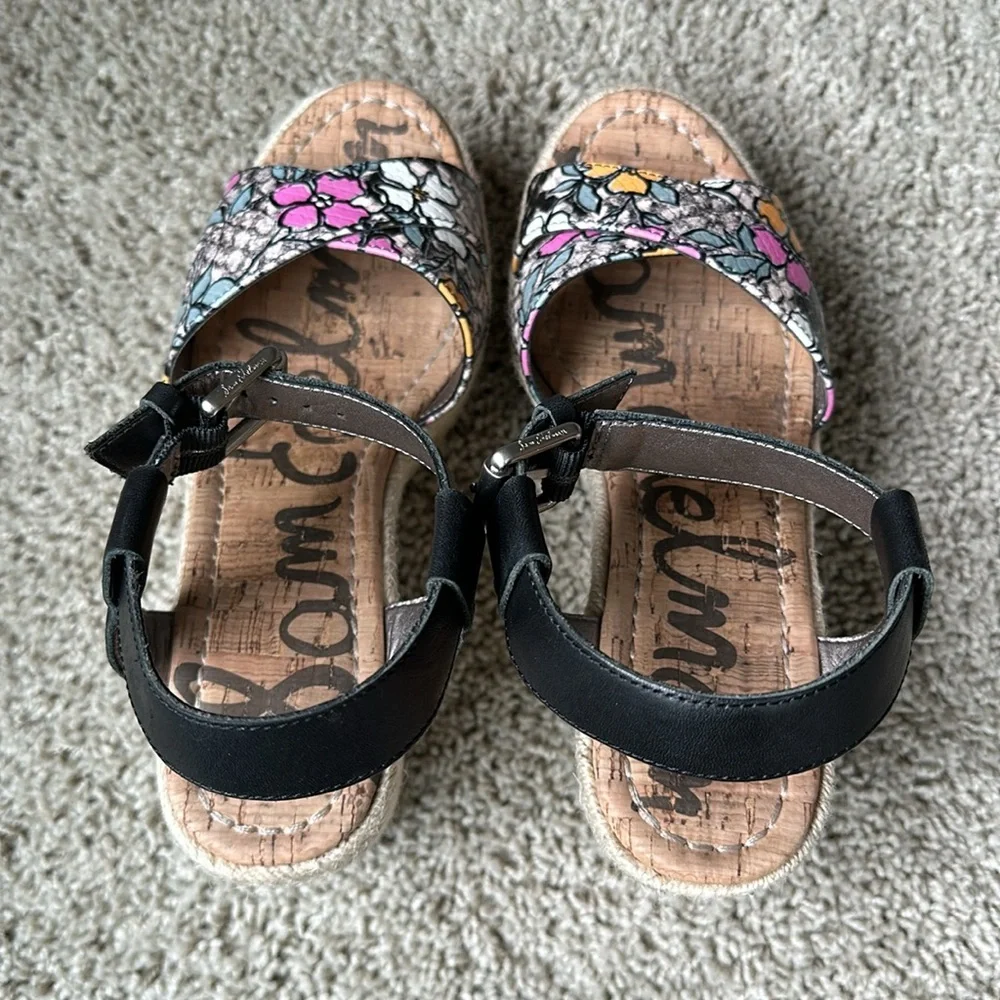 Sam Edelman Destin Wedge Espadrille Sandals sz 6 Women’s Floral Platform Shoes